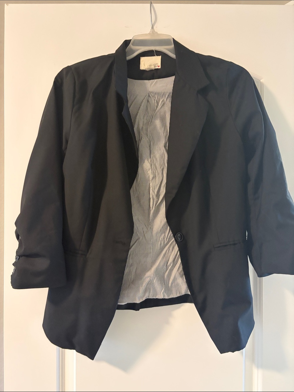 My Beloved Black Single-Button Blazer Jacket